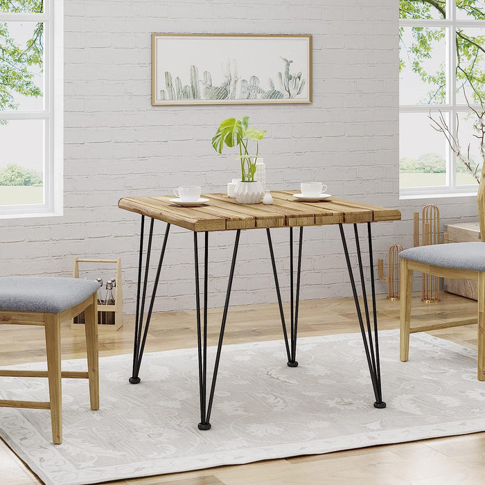 Industrial Acacia Wood Dining Table