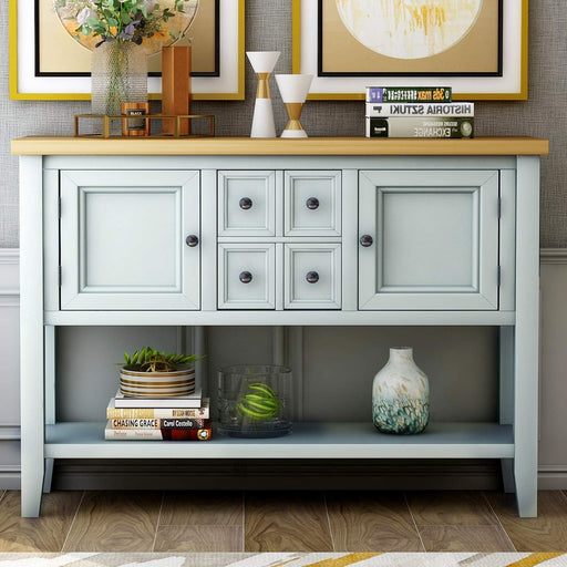 Cambridge Series Sideboard Table with Bottom Shelf, Lime White