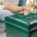Luxury Leather Storage Ottoman Foot Rest Cube