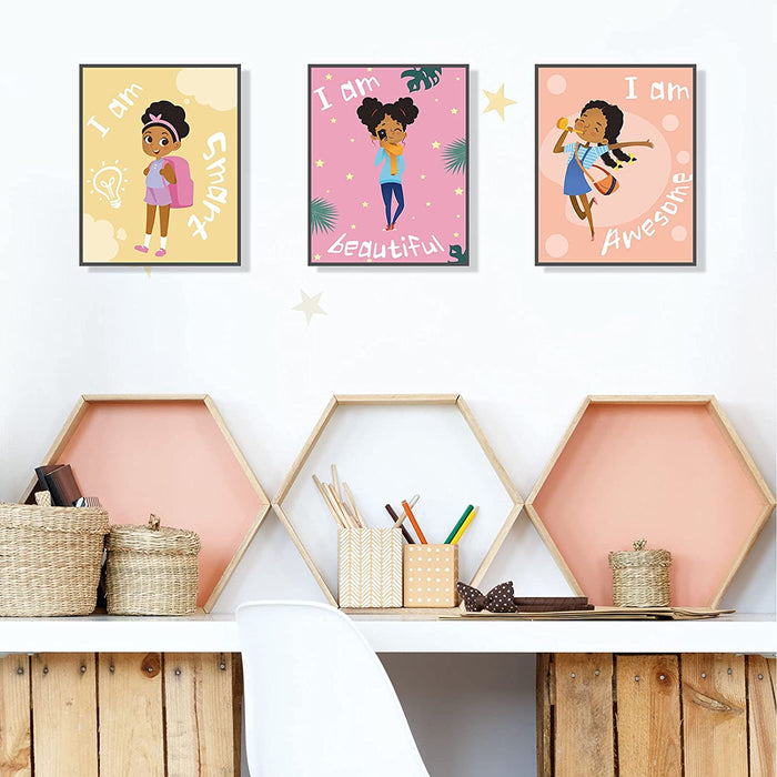 Motivational Black Girl Posters for Girls Room