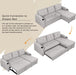 Pull-Out Sectional Sofa Bed with Storage