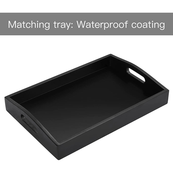 Grey Tufted Ottoman with Storage and Tray