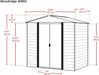 Shed WR65 Steel 6 X 5 Ft. Low Gable Galvanized Coffee/Woodgrain Storage Shed, Wood Grain