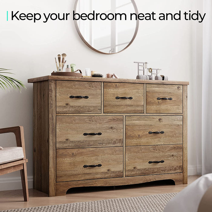 7-Drawer Double Dresser for Bedroom