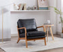 Modern Black Accent Chair with Thick Cushion