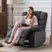 Single Recliner Chairs with Breathable Fabric (Gray)