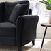 Modern Velvet 3-Seater Sofa with Pillows (Black)