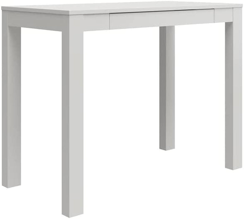 White Parsons Desk with Drawer, 19.7D X 39W X 30H