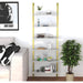 Marble White 6-Tier Ladder Shelf Bookcase