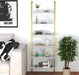 Marble White 6-Tier Ladder Shelf Bookcase