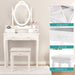 White Bedroom Makeup Table Set