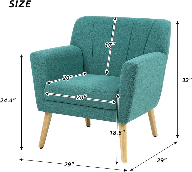 Green Mid Century Modern Accent Chair