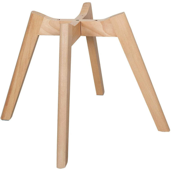 Set of 4 White DSW Accent Shell Chairs, Beech Wood Legs, Mid Century Modern Eiffel Inspired, PU Upholstered