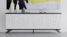 Modern Black and White High Gloss Lacquer Vortice Sideboard