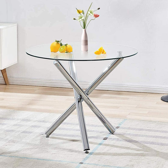 Modern round Glass Dining Table for 2-4