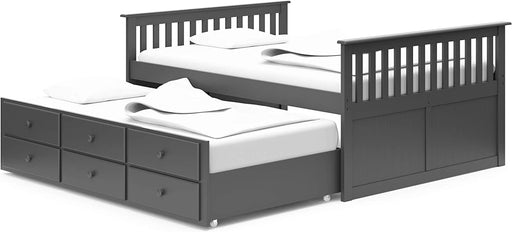 Storkcraft Marco Island Captain'S Bed with Trundle and Drawers - Full (Gray)