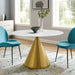 Tupelo Gold/White Artificial Marble Dining Table