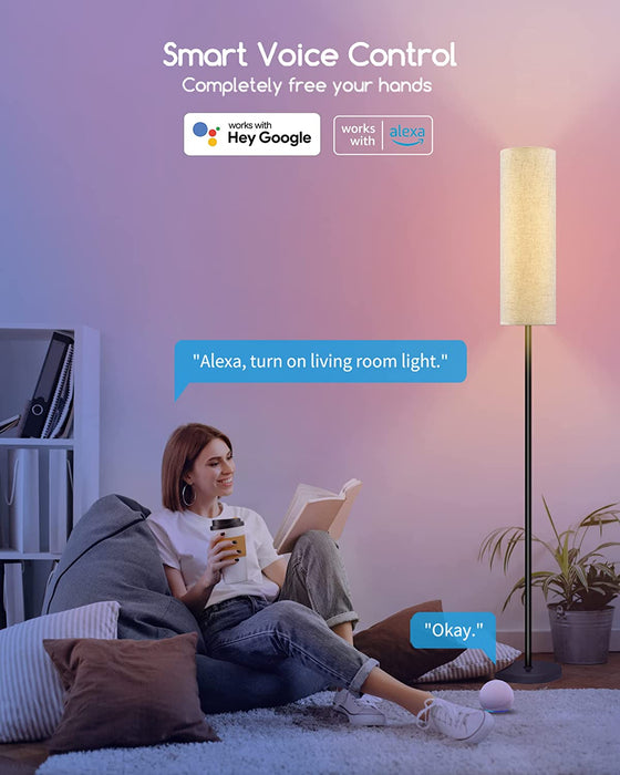 RGBWW Smart LED Floor Lamp for Living Room, 69″