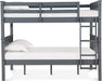 Full over Full Bunk Bed W/ USB Port, Gray