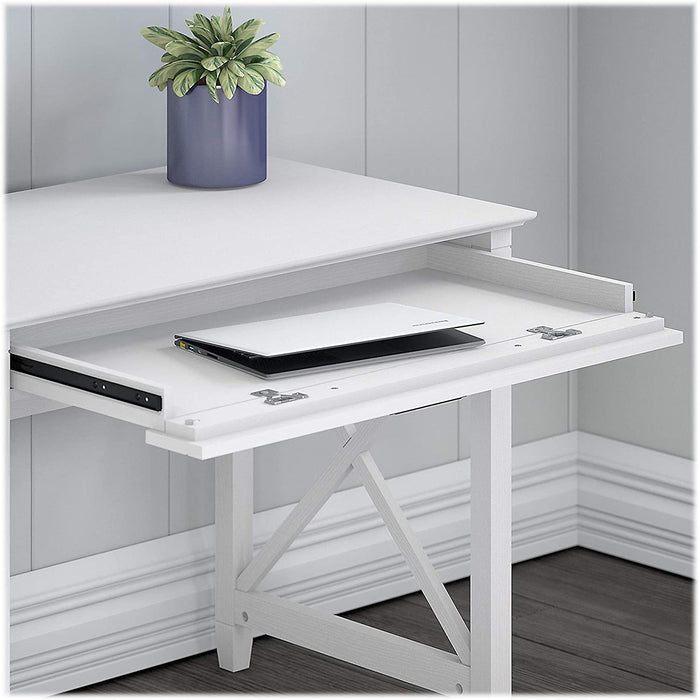 Key West Computer Desk with 2 Drawer Lateral File Cabinet, Pure White Oak