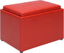 Bright Red Ottoman with Storage Space