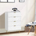 4 Drawer Dresser, White, Chest with Sturdy Frame