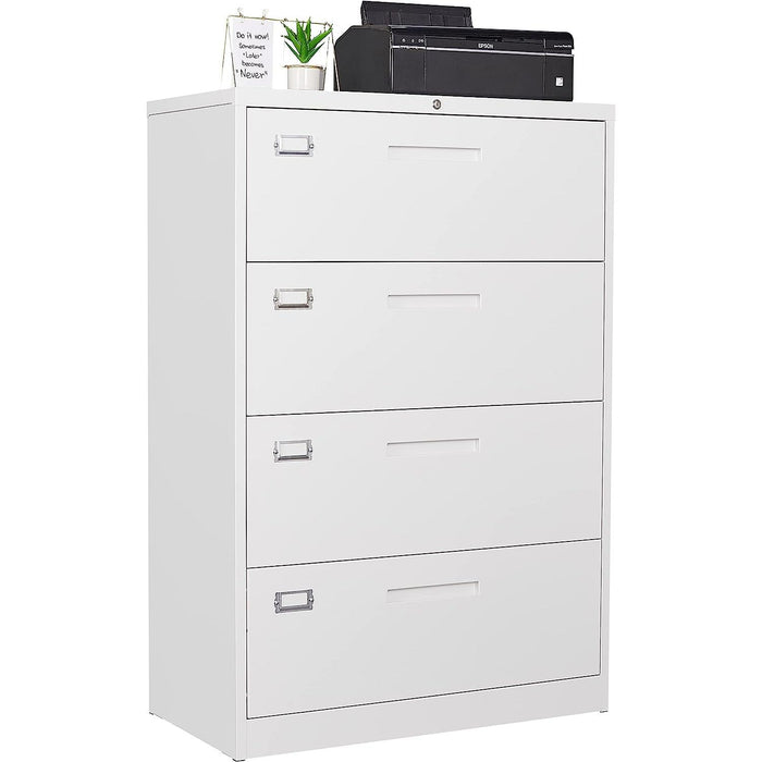 Lockable 4-Drawer Metal File Cabinet for Home Office
