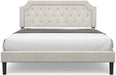 Queen Upholstered Platform Bed Frame with Nail Headboard