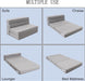 Gray Twin Sofa Bed with Pillow and Foldability