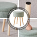 Green Linen Ottoman with Tray Top and Legs