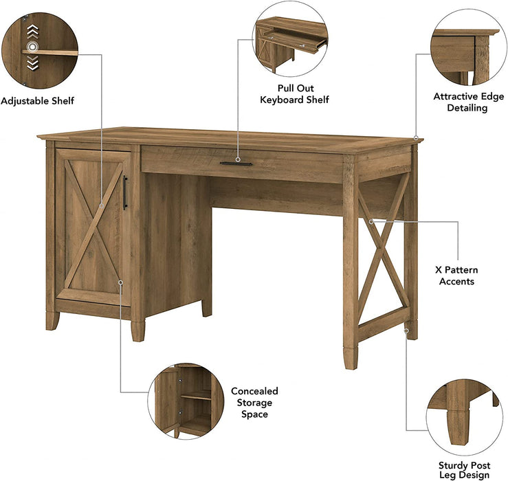 Key West Computer Desk with 2 Drawer Lateral File Cabinet, Reclaimed Pine