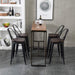 Matte Black Metal Barstools, Set of 4