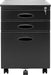 Black 3-Drawer Mobile File Cabinet with Lock