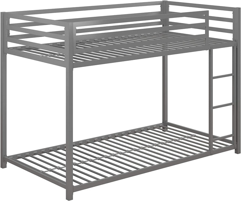 Metal Triple Bunk Bed with Guardrails