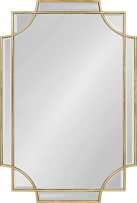 Minuette Decorative Rectangle Frame Wall Mirror in Gold Leaf, 24X35.5 Inches