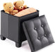 Small Ottoman with Storage Cube and Foldable Design