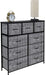 Steel & Wood 9-Drawer Dresser with Gray/Black Bins