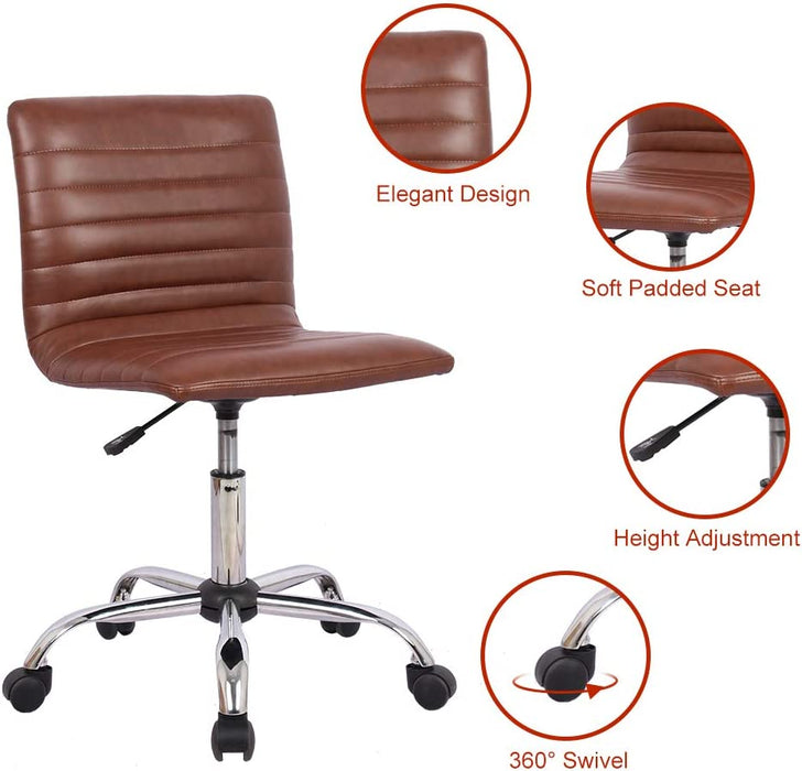 Brown Desk Chairs for Home Office, 14.4D X 18W X 30.5H