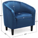 Pagoda Blue Velvet Club Chair with Armrests