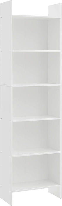 White 6-Tier Bookshelf for Home Display Storage