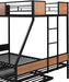 Twin over Full Bunk Bed with Trundle and Safety Rail