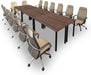 Rustic Walnut Brown Conference Tables for 14