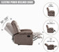 Oversized Classic Manual Recliner Sofa (Brown)