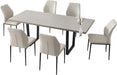 Modern Extendable Dining Table Set, Seats 6-8