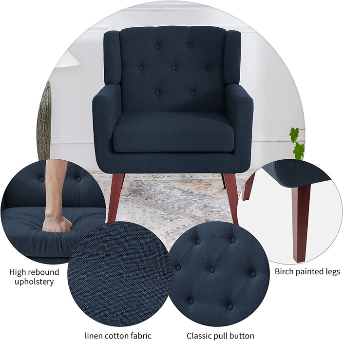 Button-Tufted Accent Chair for Comfy Living Room