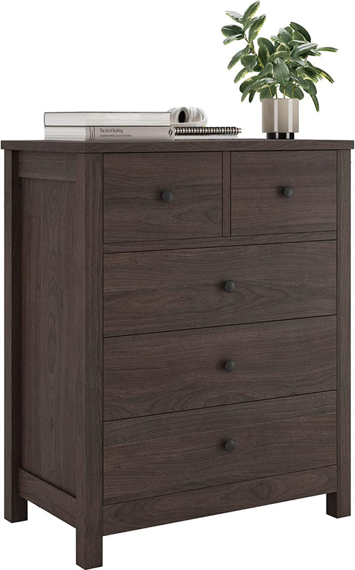 Dark Brown 5-Drawer Heavy-Duty Dresser