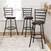 Adjustable-Height Swivel Barstools, Set of 3