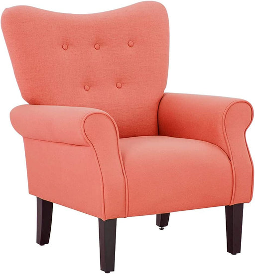 Modern Wingback Accent Chair with Wood Legs