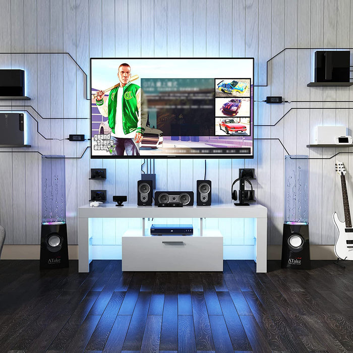 LED TV Stand with Storage and Lights