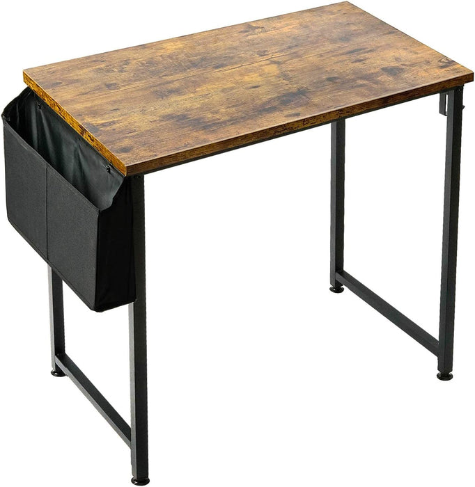 Compact Rustic Desk with Storage and Hook
